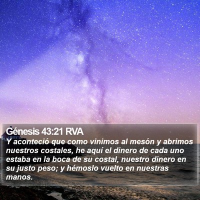 Génesis 43:21 RVA Bible Verse Image