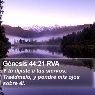 Génesis 44:21 RVA Bible Verse Image