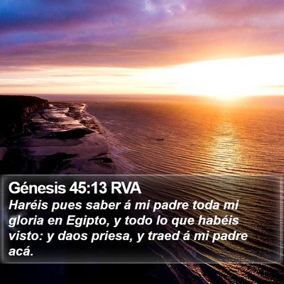 Génesis 45:13 RVA Bible Verse Image