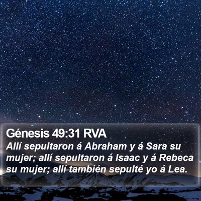 Génesis 49:31 RVA Bible Verse Image
