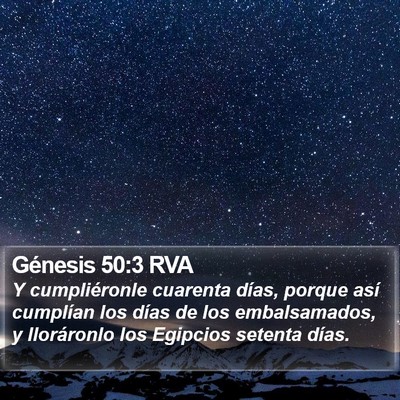 Génesis 50:3 RVA Bible Verse Image