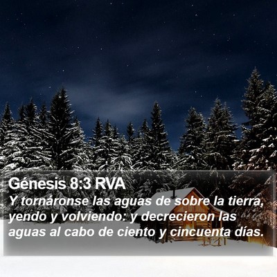 Génesis 8:3 RVA Bible Verse Image