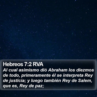 Hebreos 7:2 RVA Bible Verse Image
