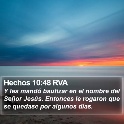 Hechos 10:48 RVA Bible Verse Image