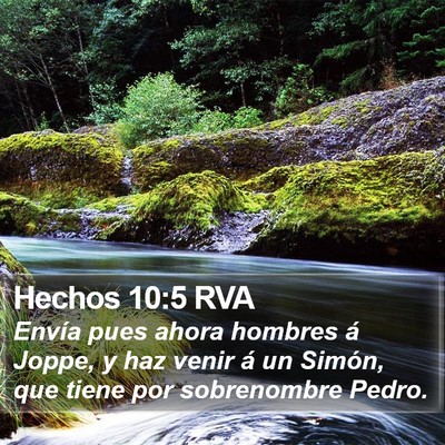 Hechos 10:5 RVA Bible Verse Image