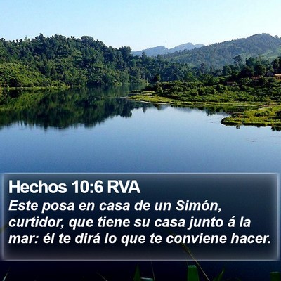 Hechos 10:6 RVA Bible Verse Image