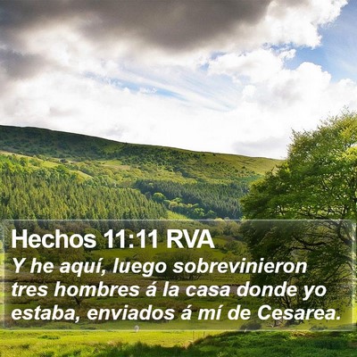 Hechos 11:11 RVA Bible Verse Image