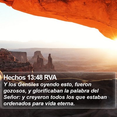 Hechos 13:48 RVA Bible Verse Image
