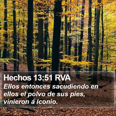Hechos 13:51 RVA Bible Verse Image