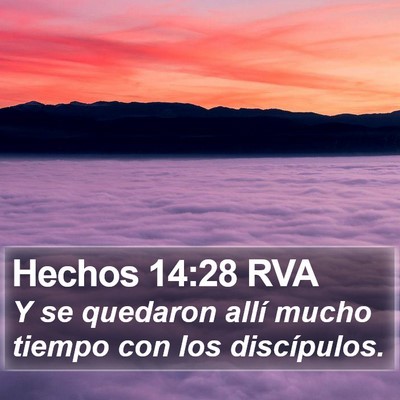 Hechos 14:28 RVA Bible Verse Image