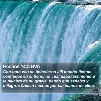 Hechos 14:3 RVA Bible Verse Image