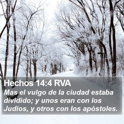 Hechos 14:4 RVA Bible Verse Image