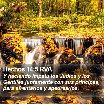 Hechos 14:5 RVA Bible Verse Image