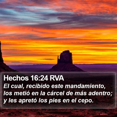 Hechos 16:24 RVA Bible Verse Image