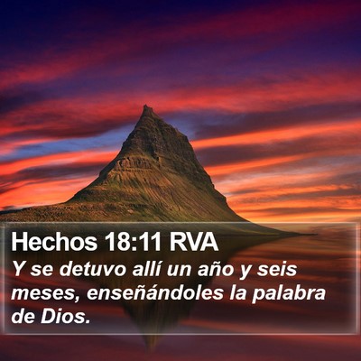 Hechos 18:11 RVA Bible Verse Image