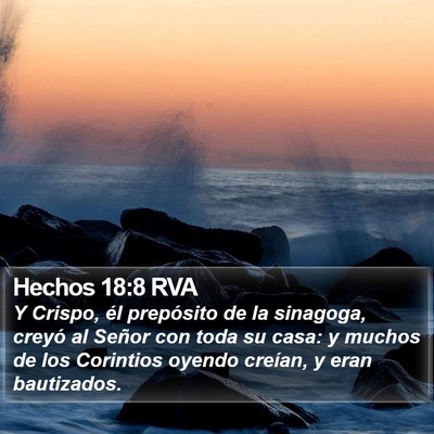 Hechos 18:8 RVA Bible Verse Image
