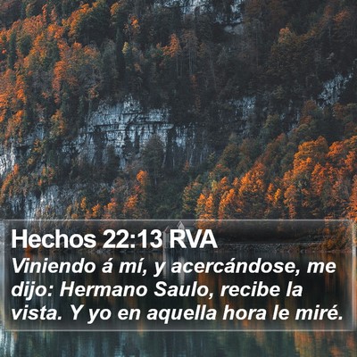 Hechos 22:13 RVA Bible Verse Image