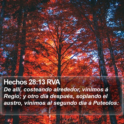 Hechos 28:13 RVA Bible Verse Image