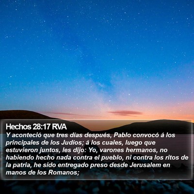 Hechos 28:17 RVA Bible Verse Image