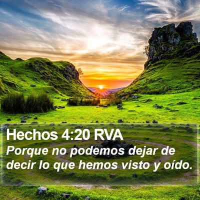 Hechos 4:20 RVA Bible Verse Image