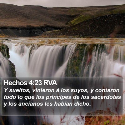 Hechos 4:23 RVA Bible Verse Image
