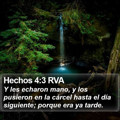 Hechos 4:3 RVA Bible Verse Image