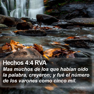 Hechos 4:4 RVA Bible Verse Image