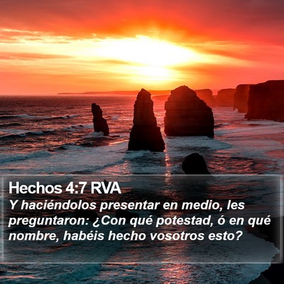 Hechos 4:7 RVA Bible Verse Image
