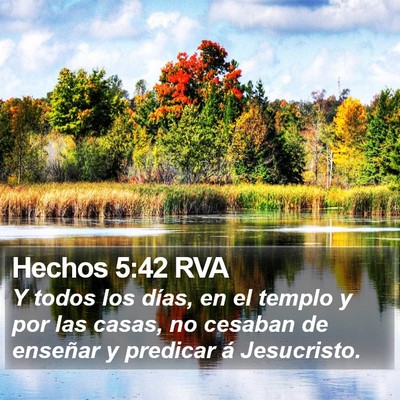 Hechos 5:42 RVA Bible Verse Image