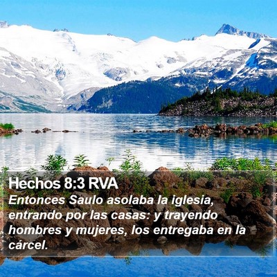 Hechos 8:3 RVA Bible Verse Image