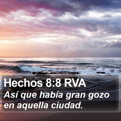 Hechos 8:8 RVA Bible Verse Image