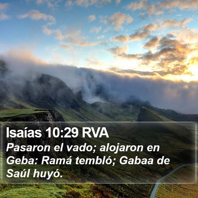 Isaías 10:29 RVA Bible Verse Image