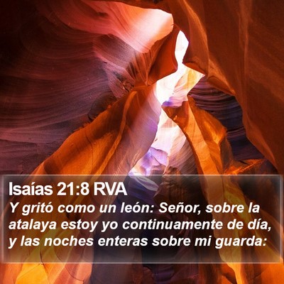 Isaías 21:8 RVA Bible Verse Image