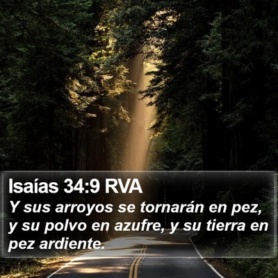 Isaías 34:9 RVA Bible Verse Image
