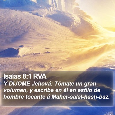 Isaías 8:1 RVA Bible Verse Image