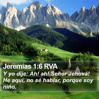 Jeremías 1:6 RVA Bible Verse Image