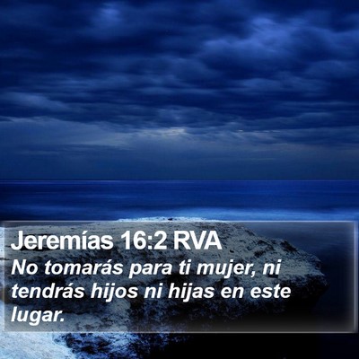 Jeremías 16:2 RVA Bible Verse Image