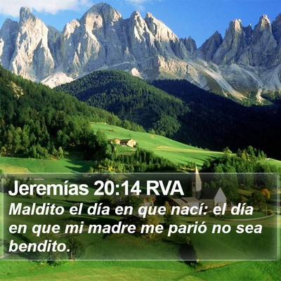 Jeremías 20:14 RVA Bible Verse Image