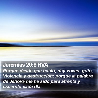 Jeremías 20:8 RVA Bible Verse Image