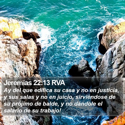 Jeremías 22:13 RVA Bible Verse Image
