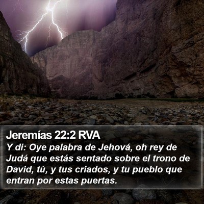 Jeremías 22:2 RVA Bible Verse Image