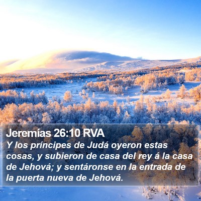 Jeremías 26:10 RVA Bible Verse Image