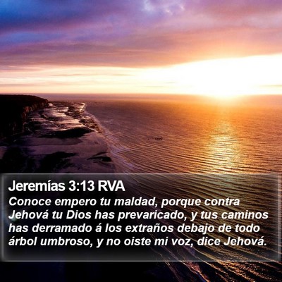 Jeremías 3:13 RVA Bible Verse Image