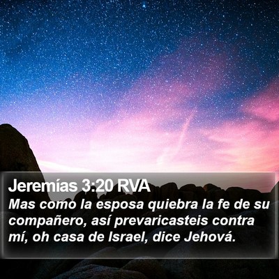 Jeremías 3:20 RVA Bible Verse Image