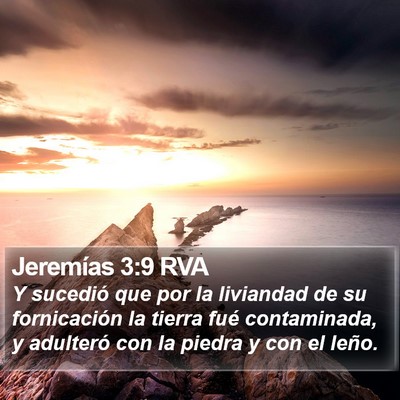 Jeremías 3:9 RVA Bible Verse Image