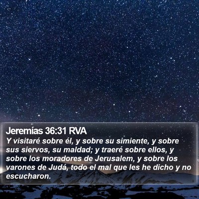 Jeremías 36:31 RVA Bible Verse Image