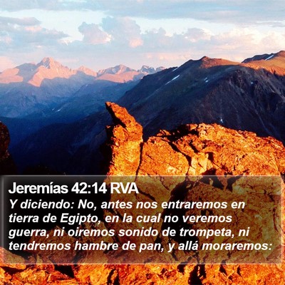 Jeremías 42:14 RVA Bible Verse Image