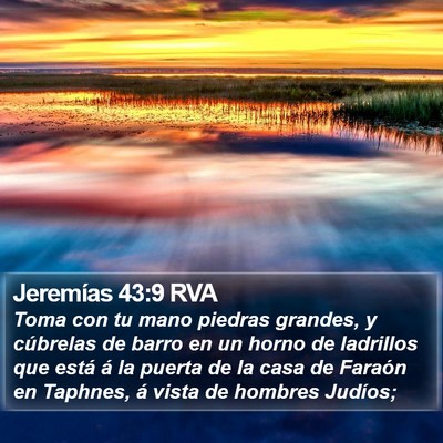 Jeremías 43:9 RVA Bible Verse Image