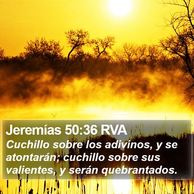 Jeremías 50:36 RVA Bible Verse Image
