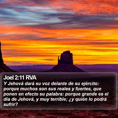 Joel 2:11 RVA Bible Verse Image